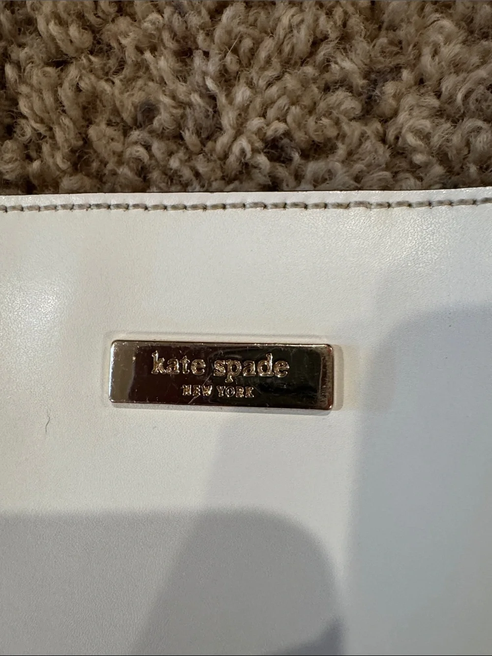 kate spade Cream and Beige Two-Tone Leather Tote